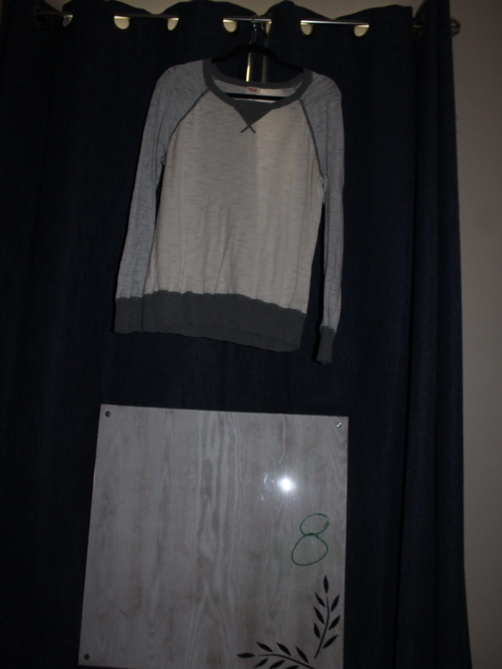 Mossimo Supply Co. Light Gray and Dark Gray Raglan Crewneck Sweater